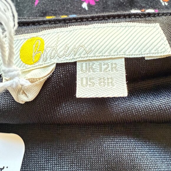 Boden Size 8 NEW Black Star & Floral Long Sleeve Fixed Wrap Jersey Midi Dress - Picture 5 of 16